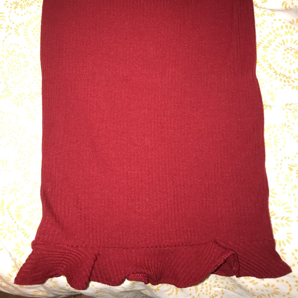 Forever 21 Ribbed Trumpet-bottom Body Con Skirt